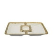 thumbnail image 1 of Classic Touch WPD571 Porcelain Chip & Dip Bowl with Gold Border, White, 1 of 1