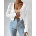 thumbnail image 2 of Women's Open-Front Cropped Knit Cardigan, Long Sleeve Lightweight Sweater, 2 of 5