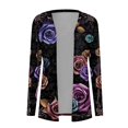 thumbnail image 4 of Women's Fashion Casual Halloween Print Medium Length Cardigan Jacket Coat, 4 of 5