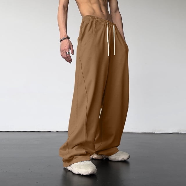 Pantalons Décontractés pour Femmes, Taille Haute, Jambes Larges, Design Polyvalent pour Usage Quotidien et Style de Rue sur Plateformes