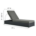 thumbnail image 5 of Modway Tahoe Outdoor Patio Powder-Coated Aluminum 3-Piece Chaise Lounge Set in Gray Charcoal, 5 of 6