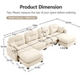 thumbnail image 3 of HUTWIFE Cloud Couches for Living Room, Modular Sectional Sofa, 140" U-Shape 4-Seater Modular Couch, Oversized Sectional Couch with Deep Seat, 3 of 8