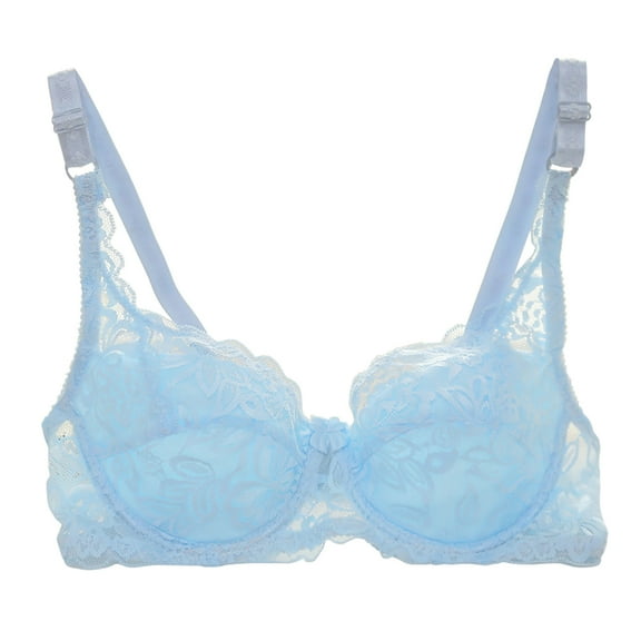 ADDHAT 1Pcs Pushup Bra for Women Sky Blue Ultrathin Breathable Adjustable Shoulder Straps Comfort