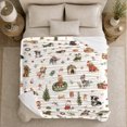 thumbnail image 5 of Adorable Festive Dogs Watercolor Scene Christmas Gift Soft Cozy Flannel Blanket for Dog Lovers in Living Room, Bedroom Home Decor, 5 of 9