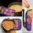 thumbnail image 5 of Yayeee Oven Mitts and Pot Holder Set of 4 Heat Resistant Kitchen Gloves Baking Hot Pad, Large Purple Flowers, 5 of 5