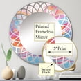 thumbnail image 3 of Designart "Flowing Colors Pink and Blue Rhythm II" Abstract Round Wall Mirror - Abstract Oval Mirror, 3 of 4