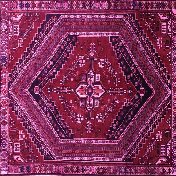 Ahgly Company Indoor Square Persian Pink Traditional Area Rugs, 6' Square