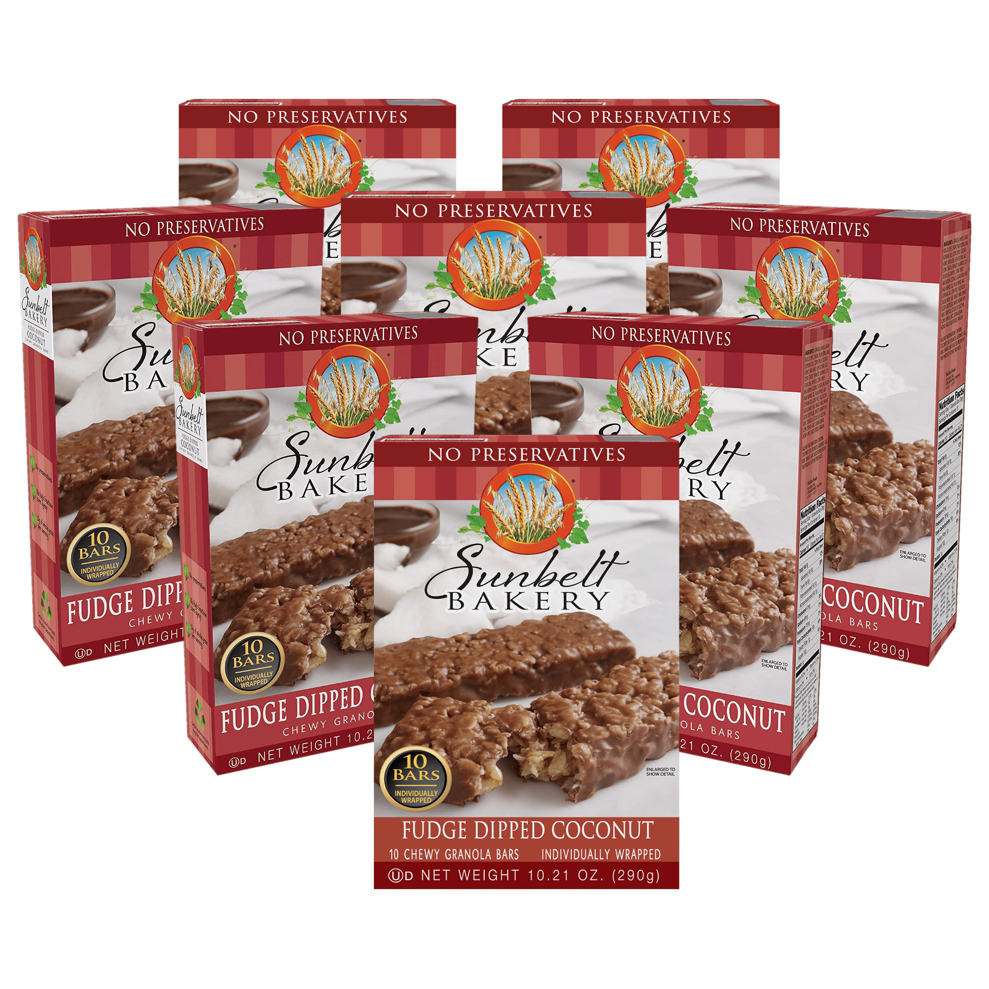 Sunbelt Bakery Fudge Dipped Coconut Granola Bars, 8 Boxes