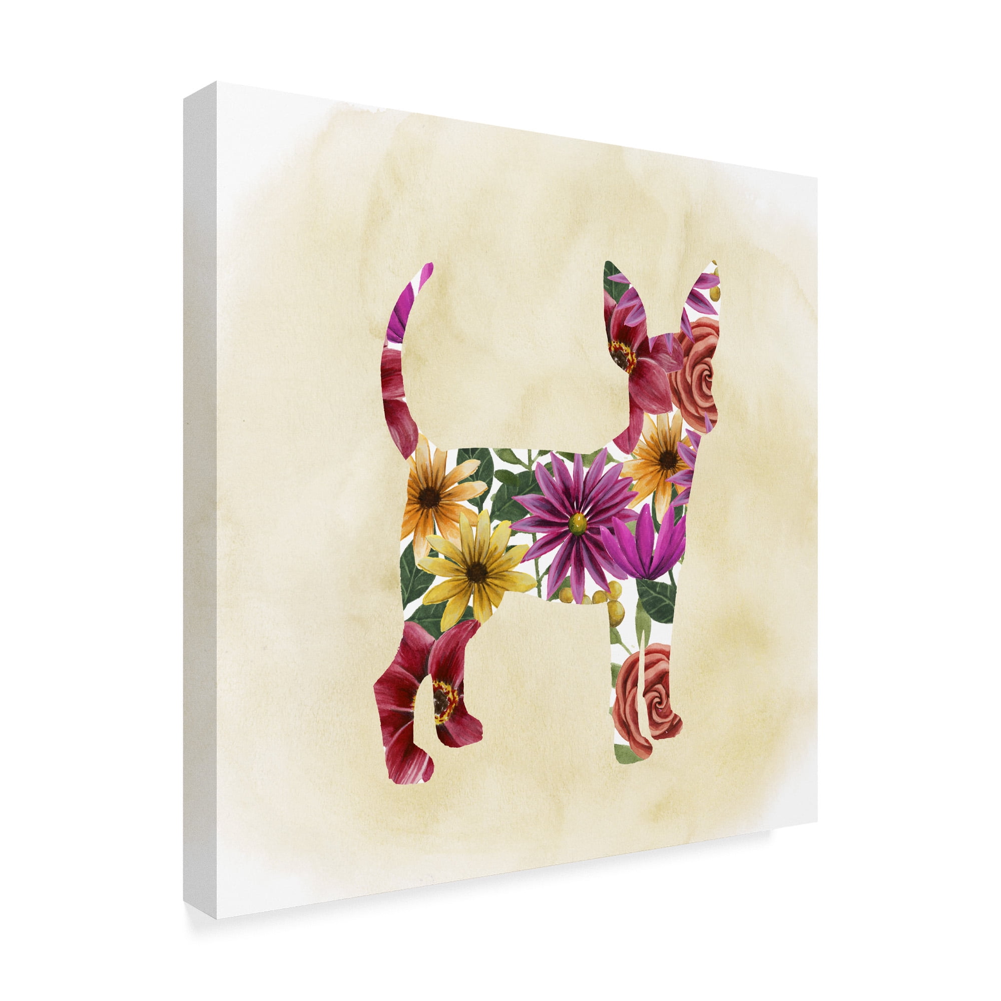 Trademark Fine Art 'Flower Power Pup I' Canvas Art by Grace Popp