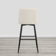 thumbnail image 4 of ReNest 30" Mid-Century Swivel Bar Stools Set of 4 for Home Bar or Kitchen Island, Upholstered Fabric, Creamy Grey, 4 of 6