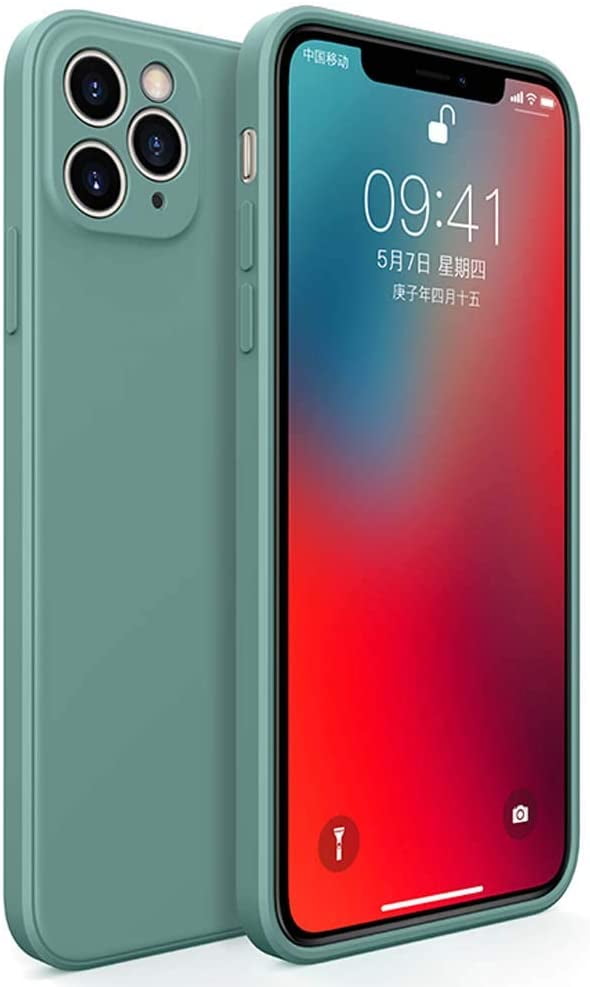 Classic Straight Edge Iphone 11 Pro X Xr Xs Max Liquid Silicone All Inclusive Lens Cube Square Phone Case Dark Green Iphone 11 Walmart Com