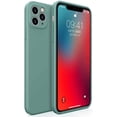 thumbnail image 1 of Classic Straight Edge iPhone 11 Pro X XR Xs Max Liquid Silicone All-Inclusive Lens Cube Square Phone Case (Dark Green, iPhone 11), 1 of 8