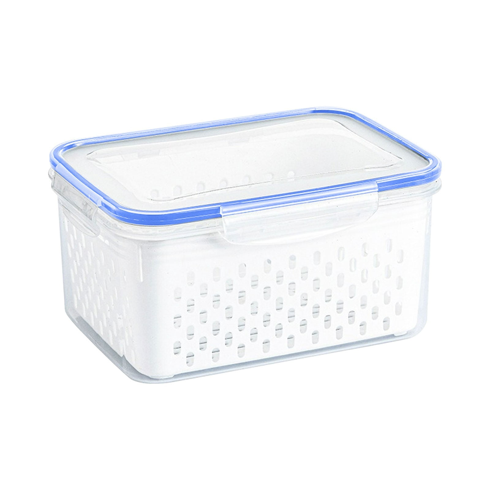 COM1950s Produce Storage Container With Colander Set, Airtight Food Storage Containers for Fridge, Leak-Proof Fruit and Vegetable Keeper, Stackable Refrigerator Organizer for Berry and Greens