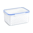 thumbnail image 4 of Food Storage Containers with Lids Airtight 3 PC Set, Built In Strainer Colander, Stackable Plastic Fruit Containers for Fridge, Grey, 4 of 9