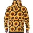 thumbnail image 7 of Pofeuu Chocolate Plaid Sunflower Print Mens Casual Hooded Collar Drawstring Hoodies Pullover Sweatshirts Casual Long Sleeve Shirts-3X-Large, 7 of 7