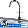 thumbnail image 5 of Chrome Gold Kitchen Hot and Cold Water Stainless Steel Faucet Washbasin Sink Rotatable Tap Kitchen Accessories with 2 Hose, 5 of 7