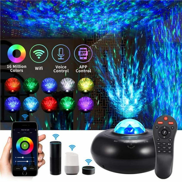 Proyector De Música Estrellada Proyector De Galaxia Proyector De Luz Nocturna Con Altavoz De Música Bluetooth Con Alexa Google Home Galaxy Light seitruly HA027672-04