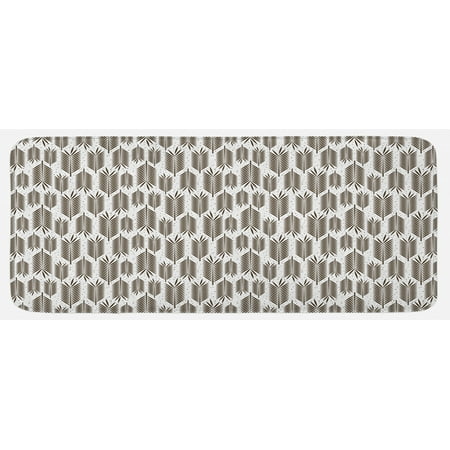 

Leaf Kitchen Mat Palm Leaves with Sharp Edges and Little Dots Tropical Jungle Inspired Plush Decorative Kitchen Mat with Non Slip Backing 47 X 19 Seal Brown White by Ambesonne
