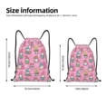 thumbnail image 2 of Xecao pink Holiday Joy Pattern Sports Drawstring Backpack - String Swim Gym Bag with Wet Proof Pocket for Women&Men-Small, 2 of 6