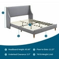 thumbnail image 5 of Queen Size Bed Frame, Platform Bed Frame with Upholstered Headboard, Modern Deluxe Wingback, Wood Slat Support, Mattress Foundation, 5 of 8