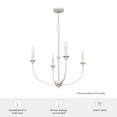 thumbnail image 7 of Hunter - Southcrest 4-light Distressed White, Large Chandelier, Dimmable, Casual Style, Candle Shaped, for Bedrooms, Dining, Living Rooms - 19637, 7 of 7