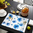 thumbnail image 3 of Pioneer Flower Floral Print Pattern Summer Placemats Table Placemats Set Of 6-Linen Kitchen Washable Placemats Table Mats 12x18 Inch Non-Slip Heat Resistant, 3 of 5