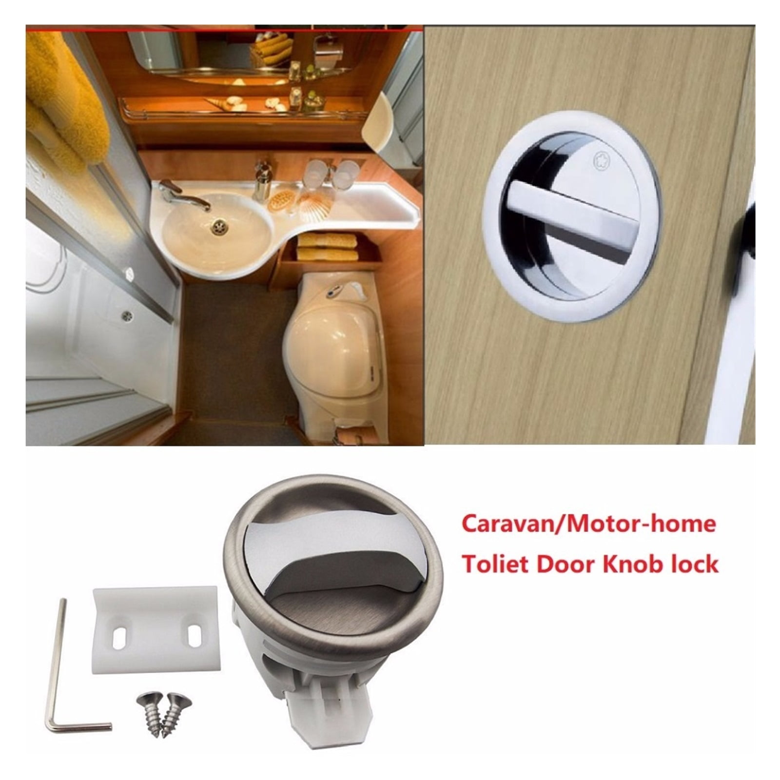 Embedded Mini Round Door Lock for Caravan Motorhome Camping Trailer Cabinet Drawer Counter RV Accessories ,Effortless Installation