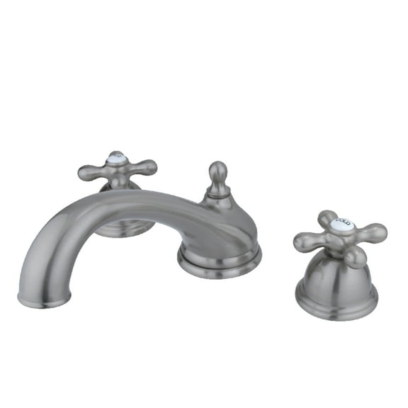 Kingston Brass KS3358AX Vintage Two-Handle Deck Mount Roman Tub Faucet, Brushed Nickel