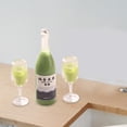 thumbnail image 1 of 1/12 botella de bebida en miniatura con tazas, decoración de barra de accesorios de cocina simulada, vajilla Mini botella de bebidas de alimentos para Hugo Botella de bebida en miniatura, 1 of 10