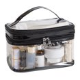 thumbnail image 1 of Bolsa de maquillaje de viaje de doble capa, maquillaje portátil para mujer, almacenamiento multifuncional, 1 of 5