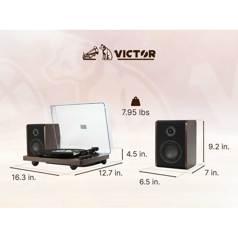 VICTOR VWRP-1600 Lincoln Record Player, 3 Speed Turntable with