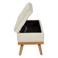 thumbnail image 4 of Banc de Rangement Katheryn en Tissu Lin Beige avec Pattes Espresso Clair, 4 of 10