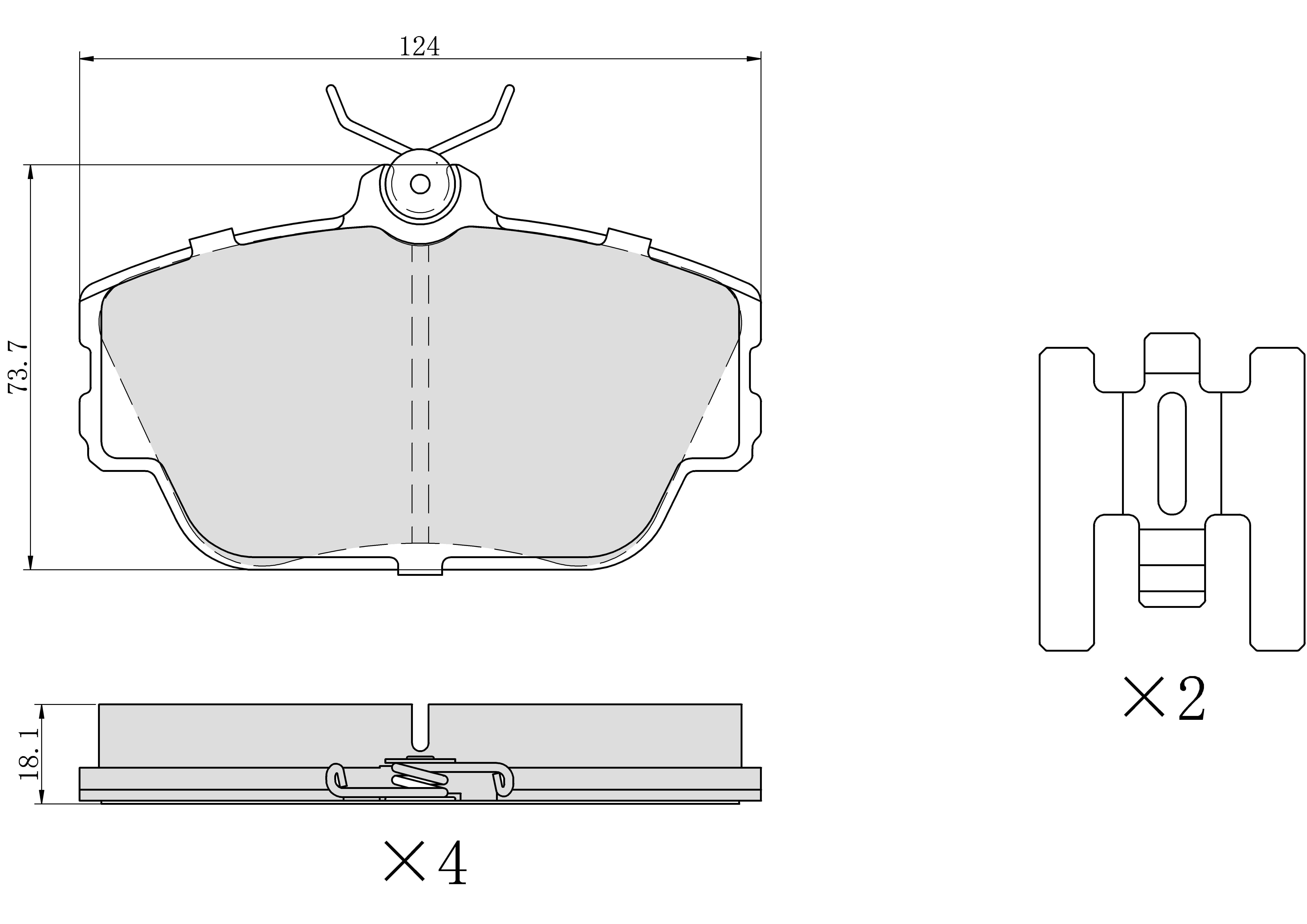 UltraHC 700 Brake Pad Set, Front HC7.0598.0.C, Lincoln Continental 2002-1995