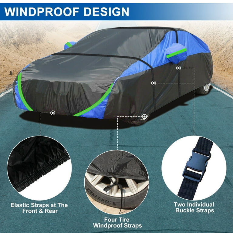 For Honda Civic Car Cover 100 Waterproof Upgraded PEVA Cotton Full Car Cover Snow Sun Rain Dust All Weather Protection Black