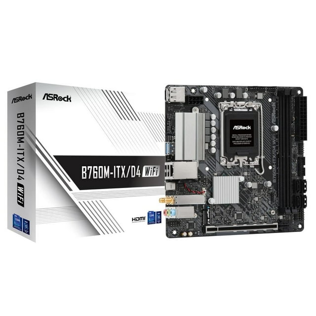 AsRock - ASRock Mainboard B760M-ITX/D4 WIFI B760 - Mini-ITX - Socket LGA 1700 - Intel B760