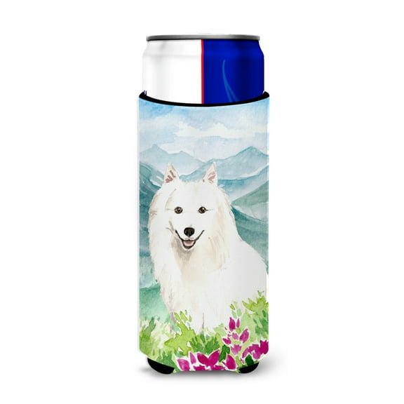 Carolines Treasures CK2533MUK Mountain Flowers Japanese Spitz Michelob Ultra Hugger for slim cans  Slim Can multicolor