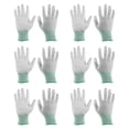 thumbnail image 1 of Guantes antiestáticos ESD Uxcell de 6 pares de 20 cm recubiertos de PU, guantes de fibra de carbono de alta resistencia para computadora (mediano), verde, 1 of 5