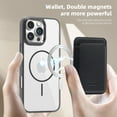 thumbnail image 5 of ELEHOLD Clear Magnetic Wallet Case For iPhone 13 , Mag Safe Compatible Transparent Hard PC + TPU Back Shockproof Protection Case Cover with Magnetic Card Holder ,Black, 5 of 7