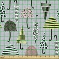 thumbnail image 2 of Umbrella Fabric by the Yard, Modern Ornamental Abstract Rainy Weather Fashion Theme Drawings, Decorative Upholstery Fabric for Chairs & Home Accents, Pale Taupe and Multicolor by Ambesonne, 2 of 5