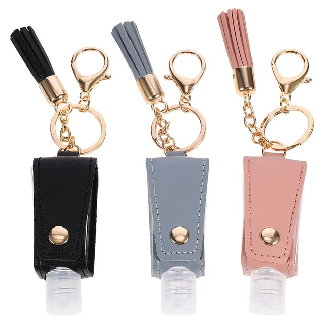 MasteelfCA 3Pcs 30ml Portable Empty Travel Bottle Key Chain Hand Sanitizer Bottle Holder