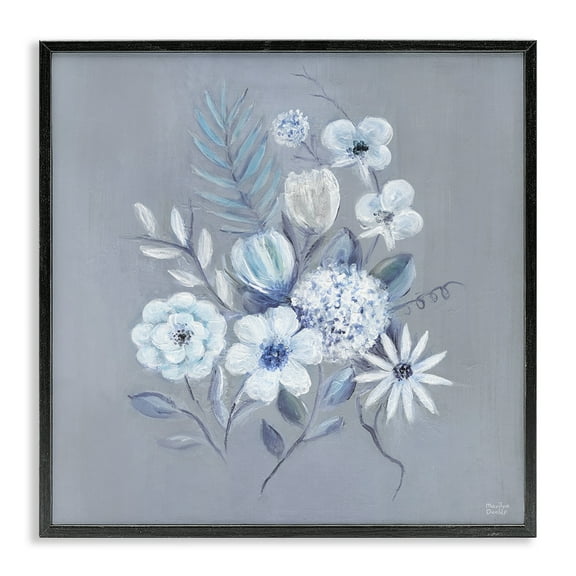 Stupell Industries Mixed Flower Bundle Floral Painting Black Framed Art Print Wall Art, 12 x 12