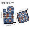 thumbnail image 2 of Yayeee Oven Mitts and Pot Holder Set of 2 Heat Resistant Kitchen Gloves Baking Hot Pad, Modern Color Circle, 2 of 5