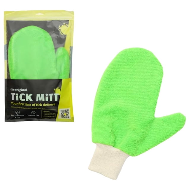 Guante antigarrapatas Tick Mitt Green para humanos y mascotas