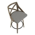 thumbnail image 4 of LumiSource Light Grey Wood, Grey Fabric Charlotte Counter Stool - Set of 2, 4 of 9