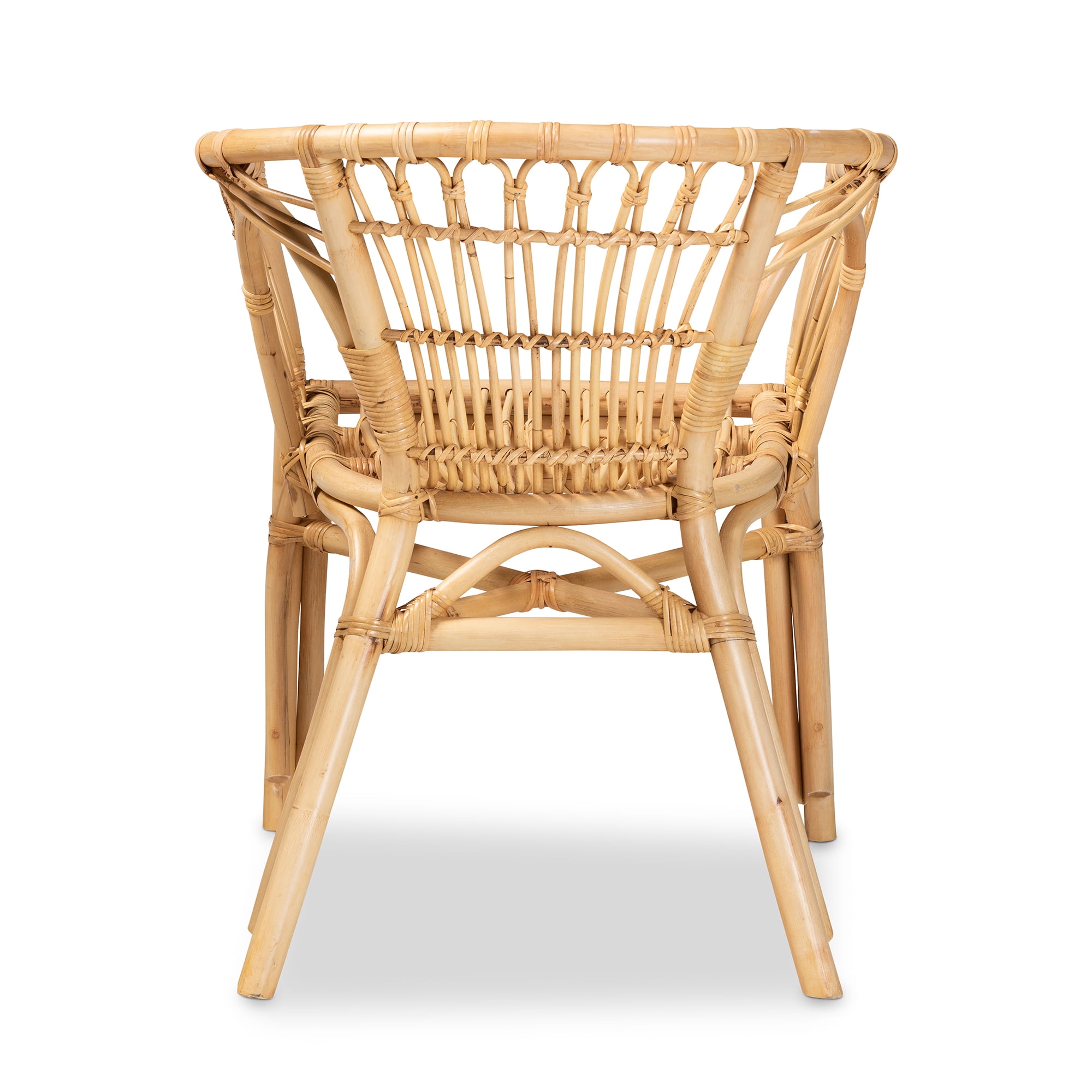 bali & pari Kaka Rattan BOHO Dining Chair, Natural Brown