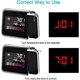 thumbnail image 4 of Projection Alarm Clock, Lcd Projection Digital Alarm Clock, Usb Charging Lcd Color Display Lighting Digital Snooze Alarm Clock, With Temperature Displ, 4 of 4