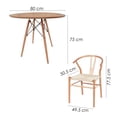 thumbnail image 2 of Ilios Innova | Comedor Redondo de MDF y Madera de Haya para 4 Personas con Sillas de Asiento Tejido, Estructura de Acero Reforzada, Diseño Nórdico Minimalista para Cocina o Comedor, 2 of 9