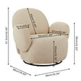 thumbnail image 3 of Hassch Upholstered Swivel Accent Armchair with 360° Rotating Metal Base, Modern Living Room Lounge Chair with Fabric Upholstery & Foam Padding, Beige, 3 of 7