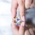 thumbnail image 5 of Rosec Jewels Natural Tanzanite Heart Shaped Engagement Ring - Tanzanite Diamond Ring - AAA Quality - with Jewelry Box, 14K Yellow Gold, US 5.50, 5 of 8