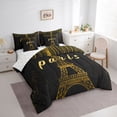 thumbnail image 3 of jejeloiu Eiffel Tower 7 Pieces Bedding Comforter Set,Romantic Paris Full Bedding Set For Men Women Reversible, 3 of 8